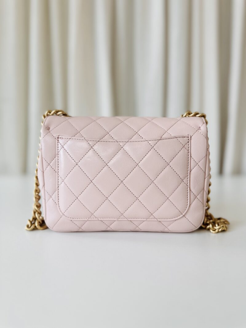 Chanel single flap bag pink - Image 4