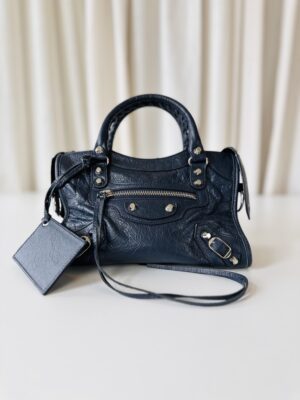 Balenciaga mini city bag navy