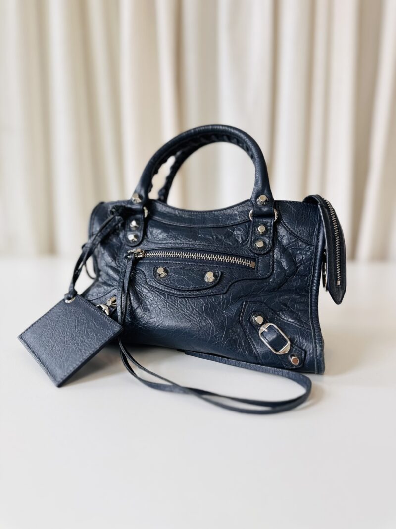 Balenciaga mini city bag navy - Image 2