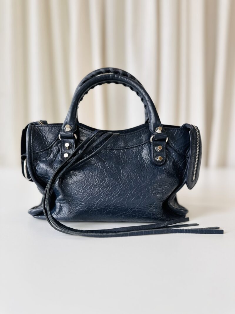 Balenciaga mini city bag navy - Image 3