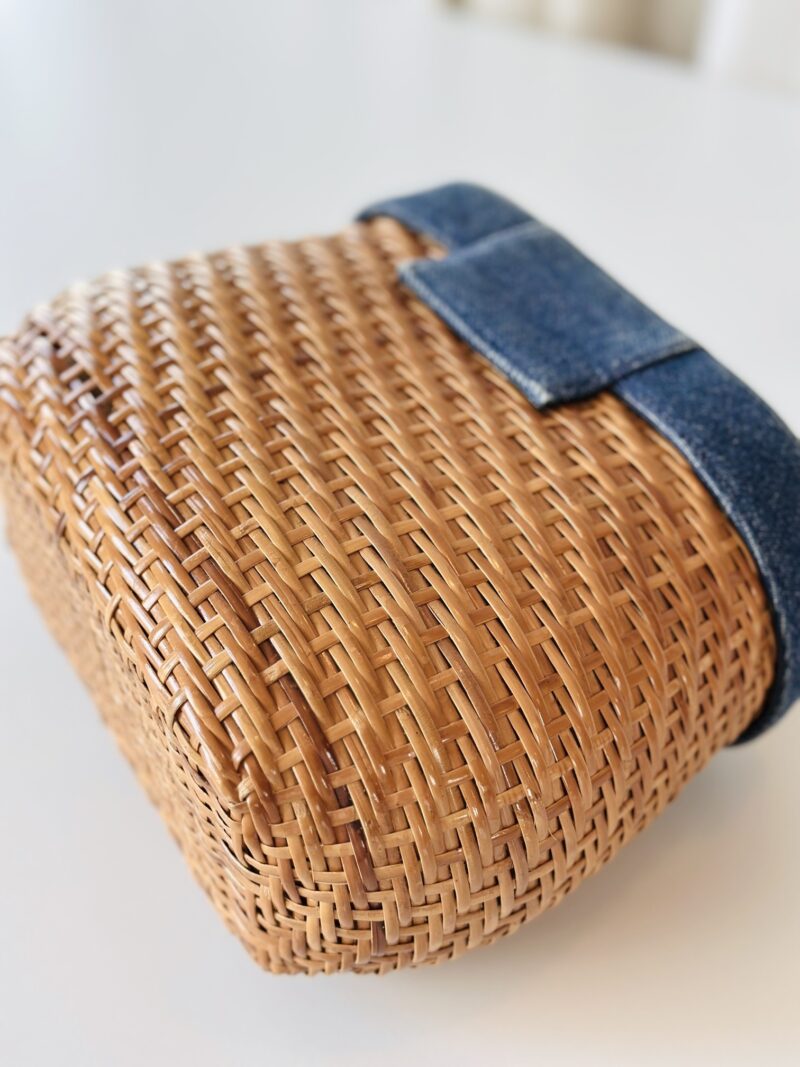 Rare Chanel denim rotan vanity - Image 6