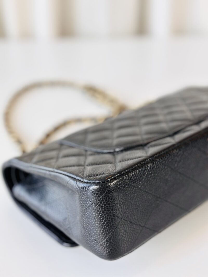 Chanel black vintage medium classic double flap bag - Image 8