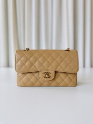 Chanel beige Classic double flap bag