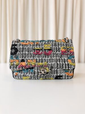 Chanel tweed single flap bag