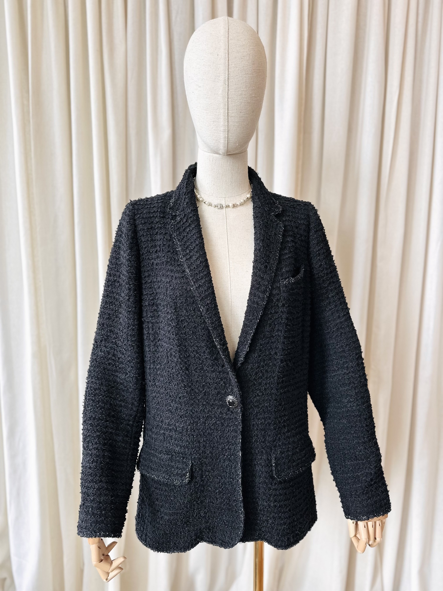 Chanel tweed black jacket