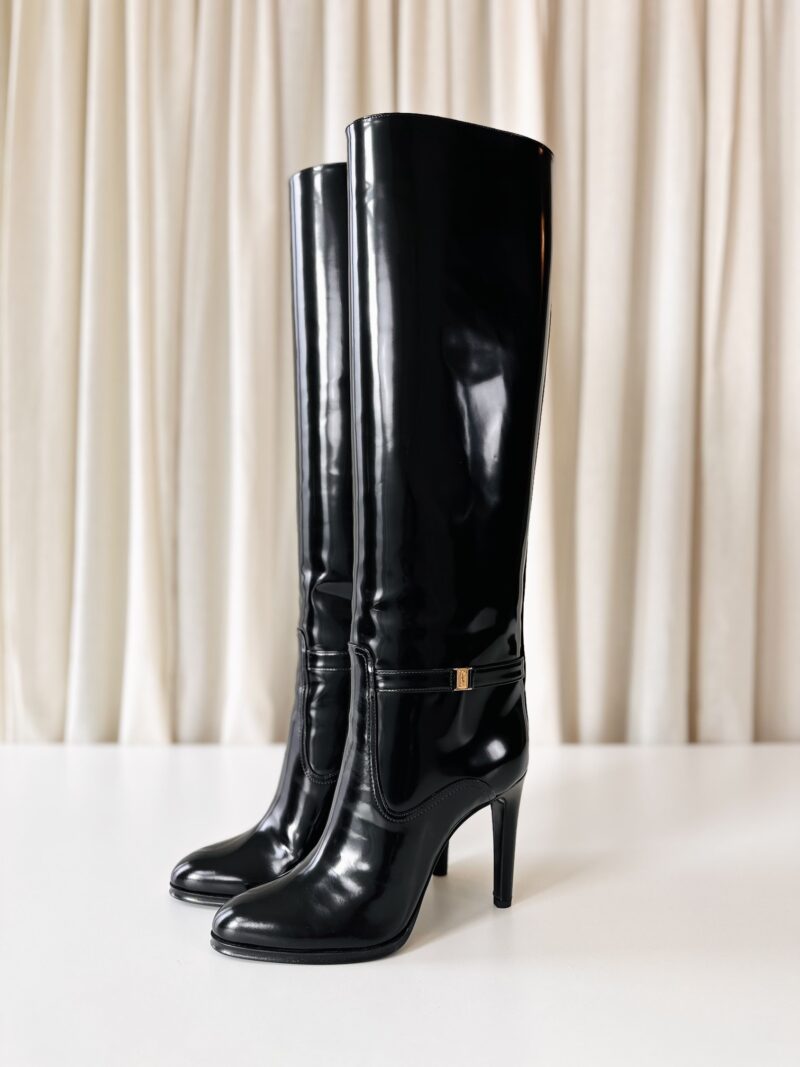 Saint Laurent black patent heels - Image 2