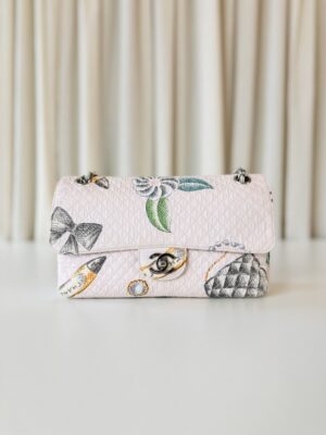 Chanel fabric single flap bag