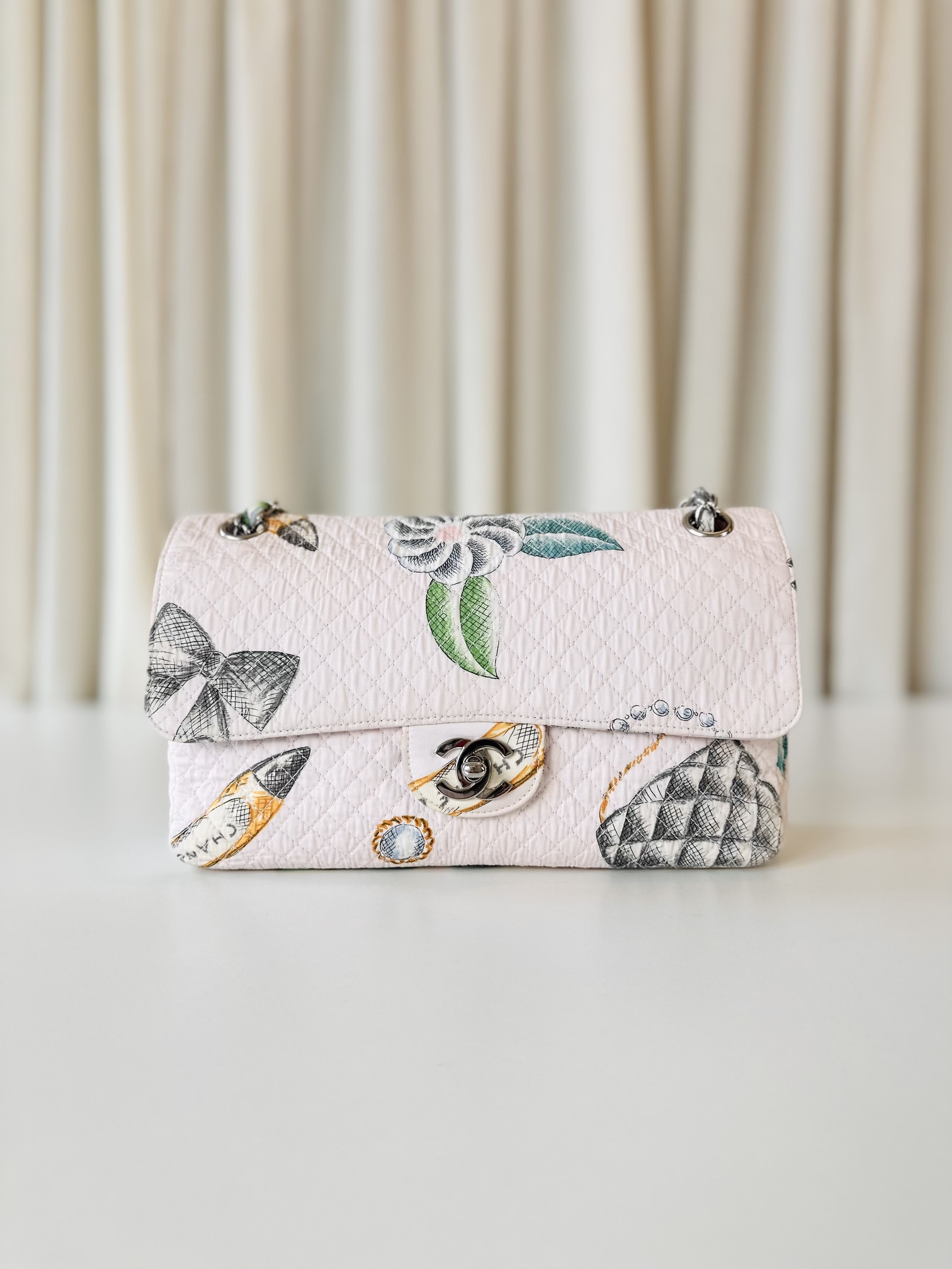 Chanel fabric single flap bag