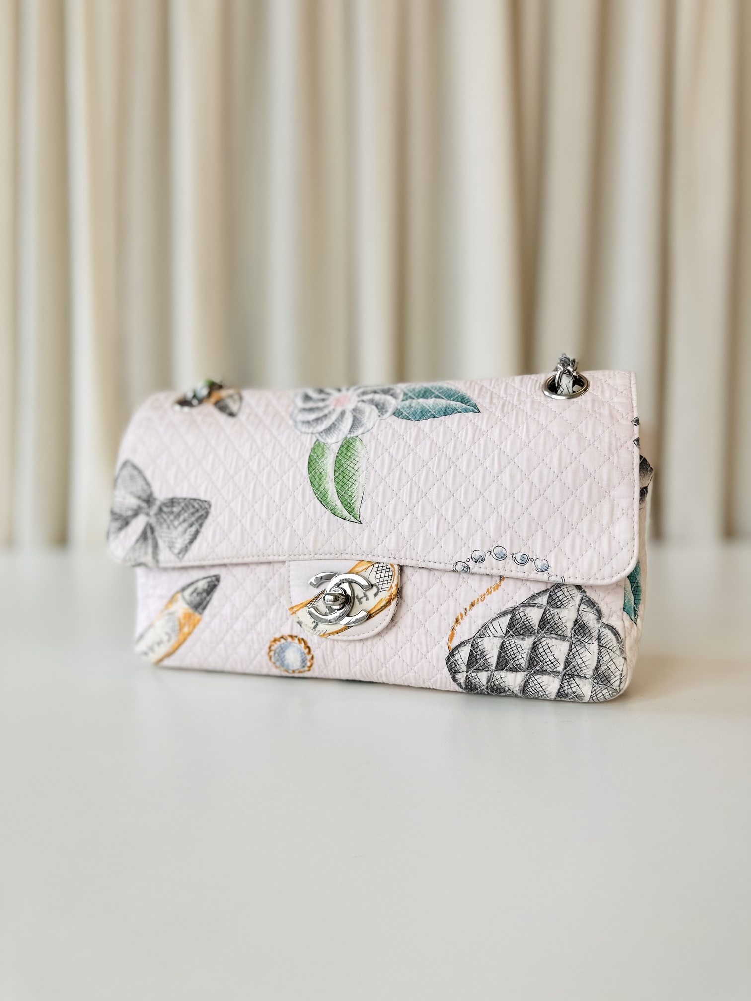 Chanel fabric single flap bag - Image 2