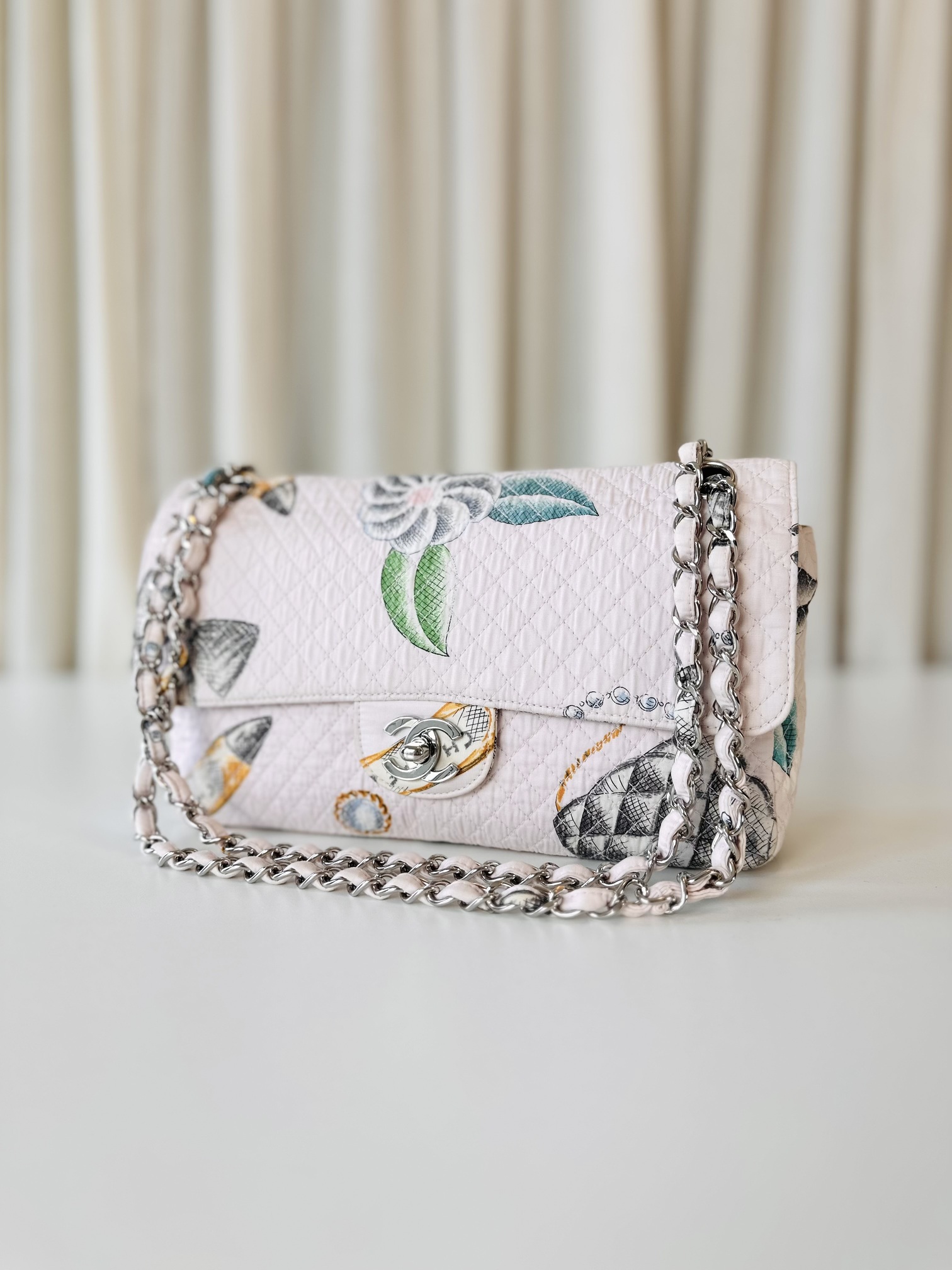 Chanel fabric single flap bag - Image 3