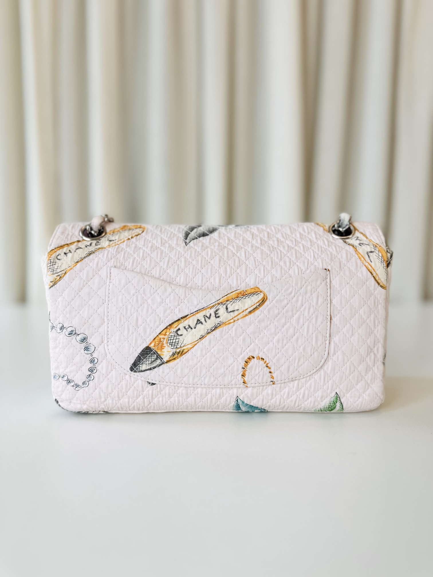 Chanel fabric single flap bag - Image 4