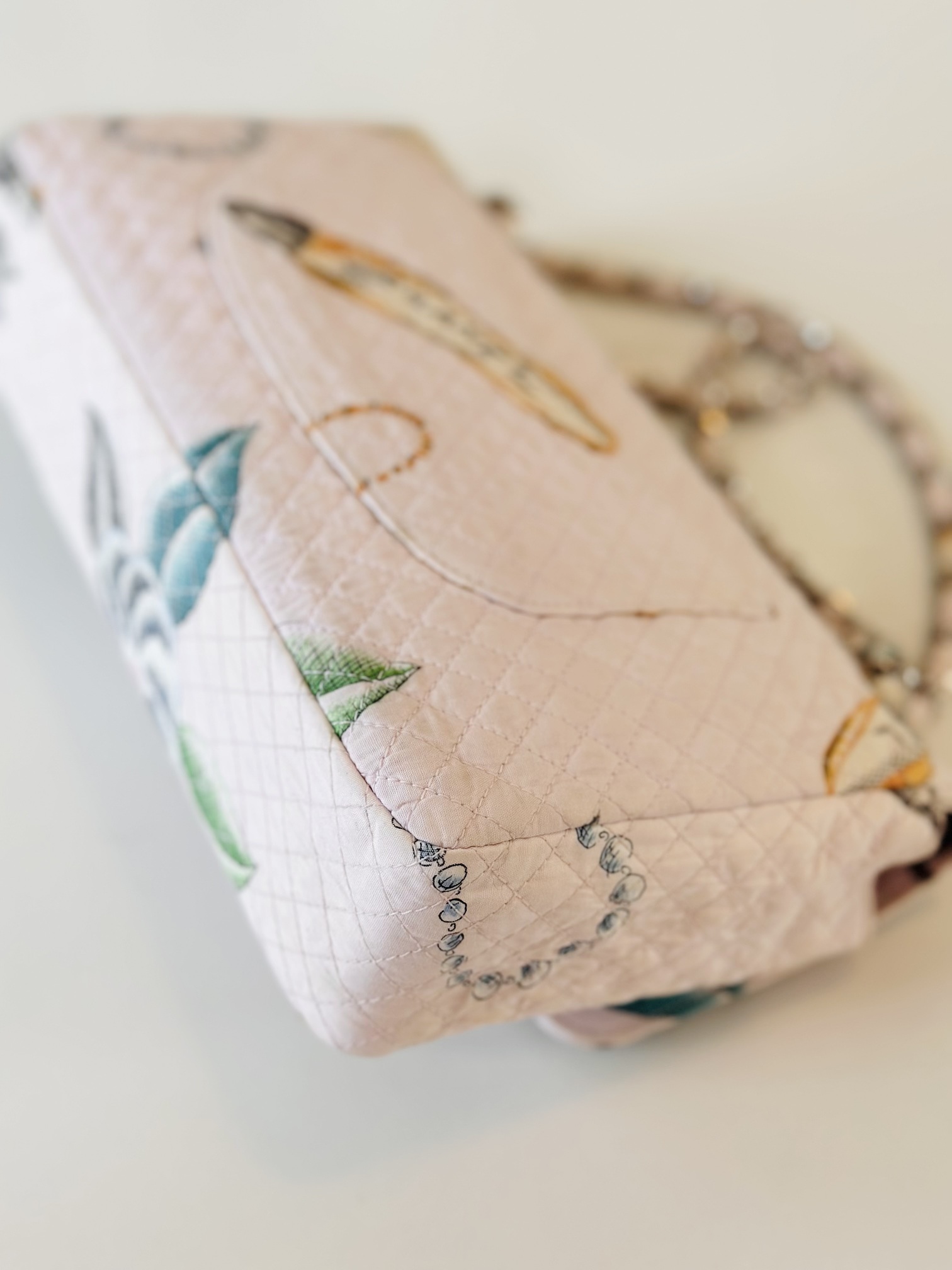 Chanel fabric single flap bag - Image 9