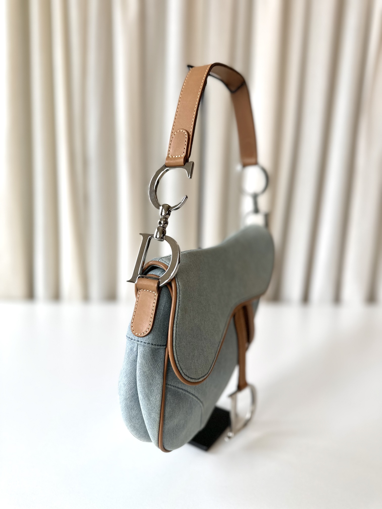 Dior vintage saddle bag denim - Image 3