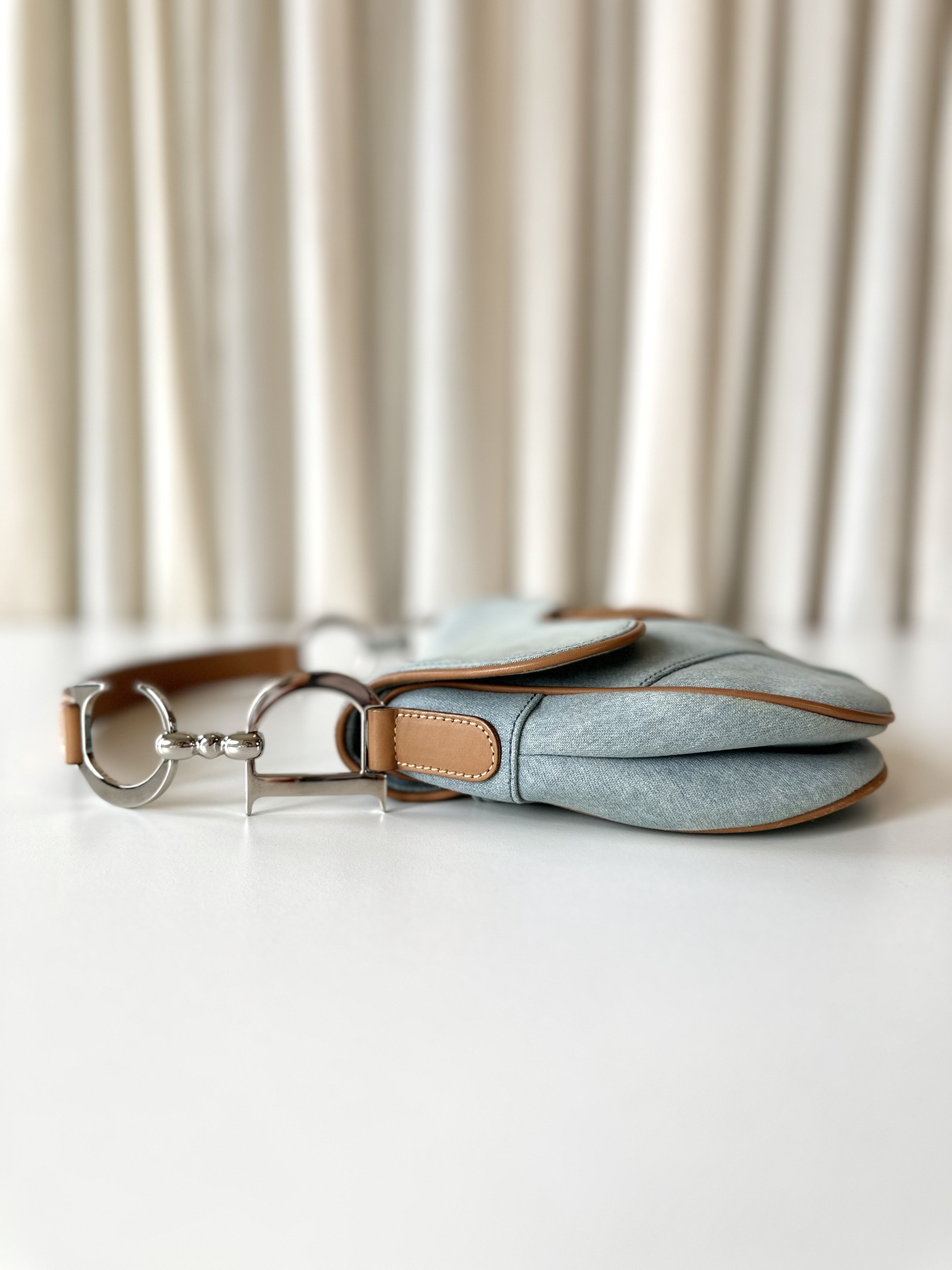 Dior vintage saddle bag denim - Image 9