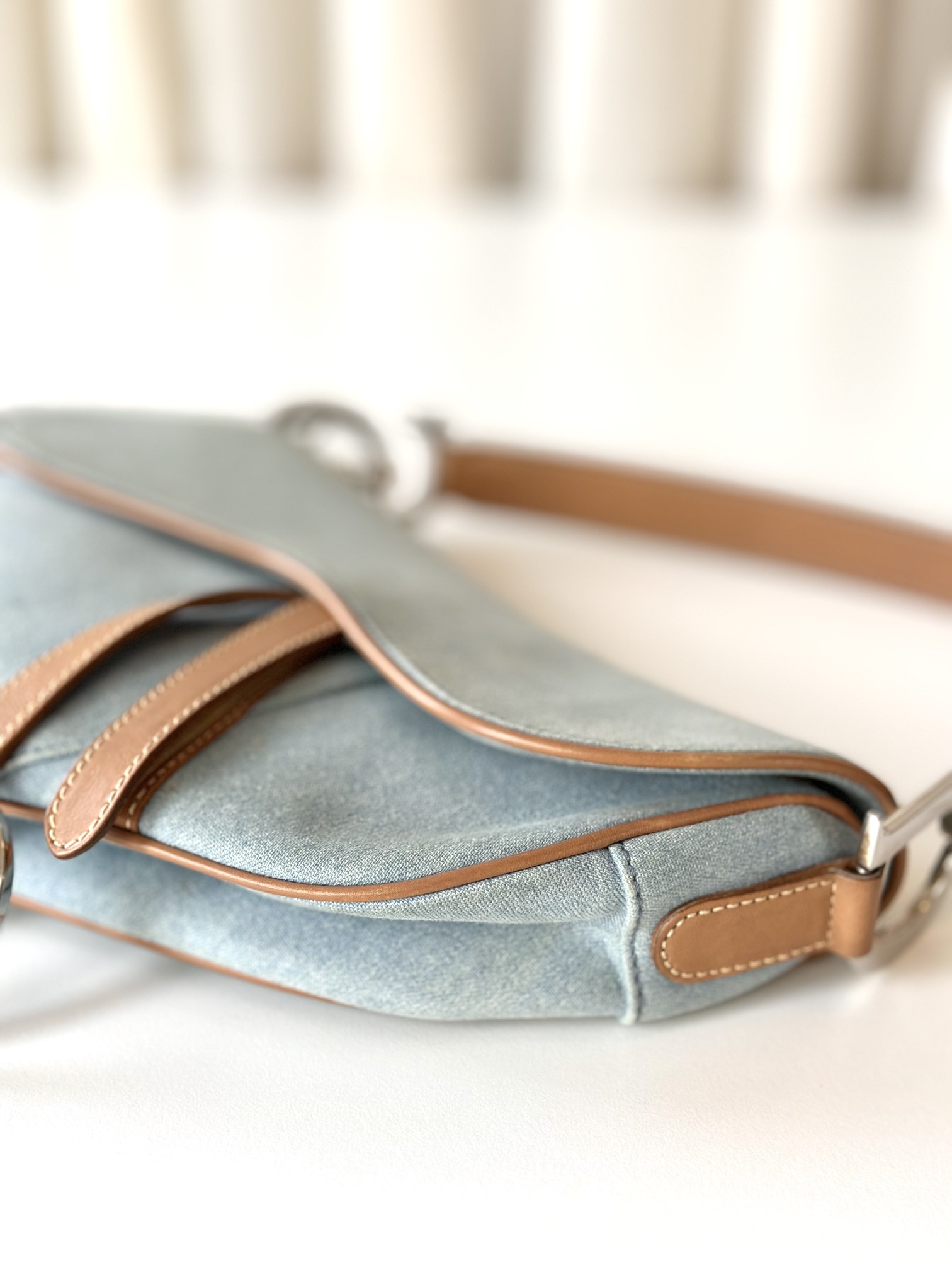 Dior vintage saddle bag denim - Image 11