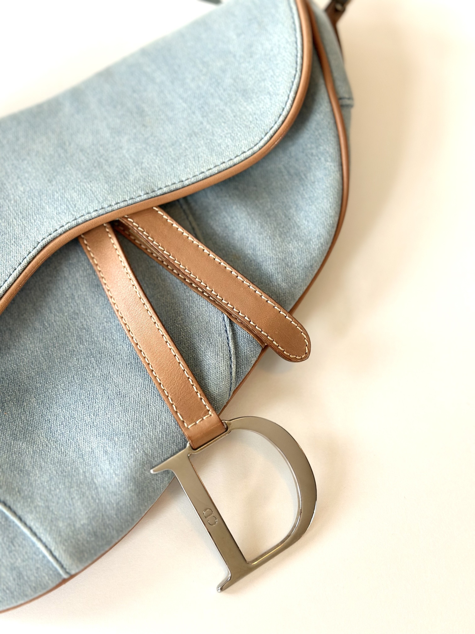 Dior vintage saddle bag denim - Image 16