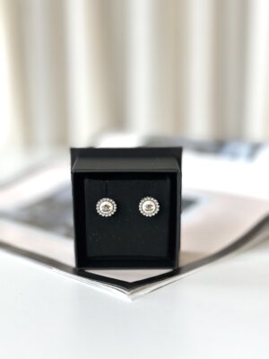 Chanel round diamond stud earrings
