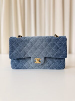 Chanel classic double flap bag denim