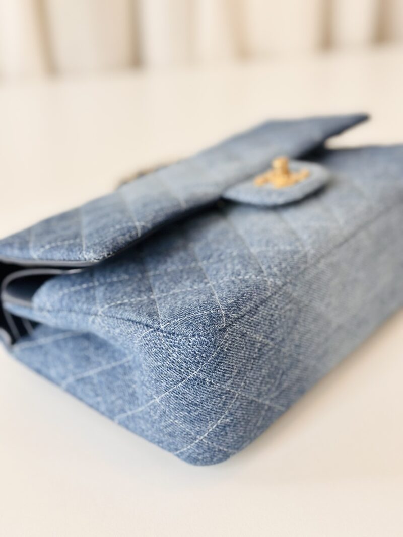 Chanel classic double flap bag denim - Image 6