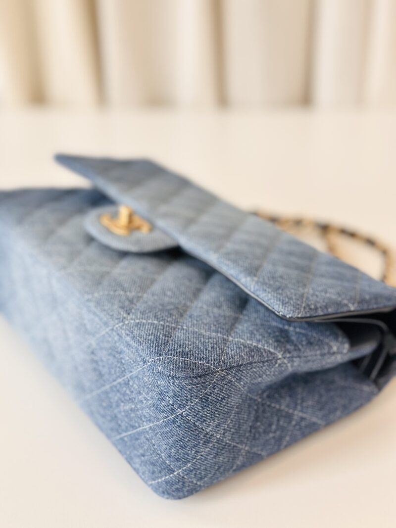 Chanel classic double flap bag denim - Image 7