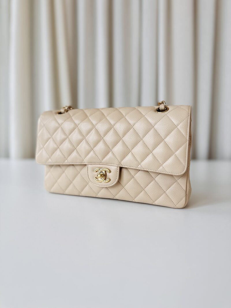 Chanel classic medium double flap bag beige - Image 2