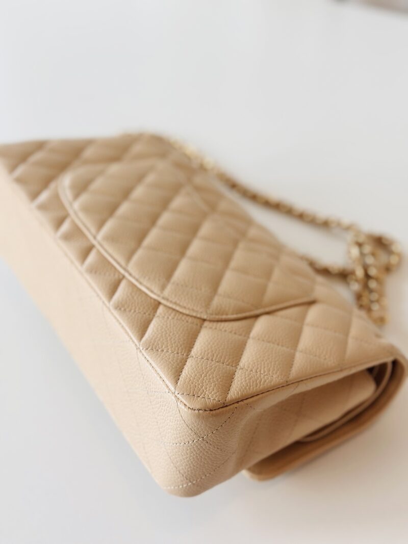 Chanel classic medium double flap bag beige - Image 5