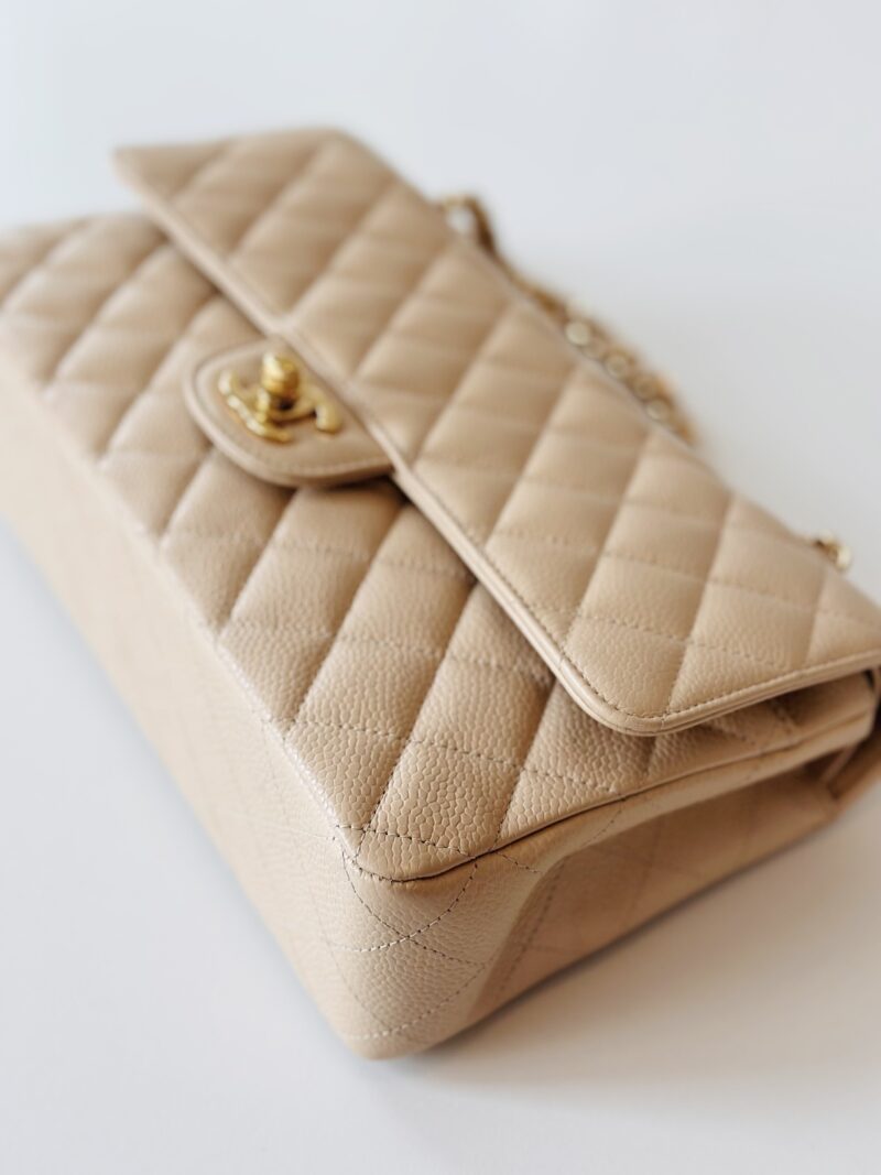 Chanel classic medium double flap bag beige - Image 6
