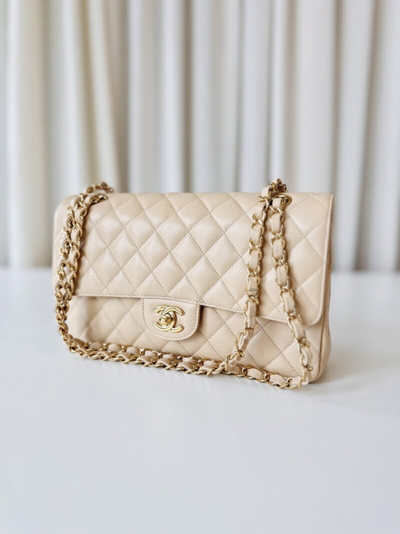 Chanel classic medium double flap bag beige - Image 4