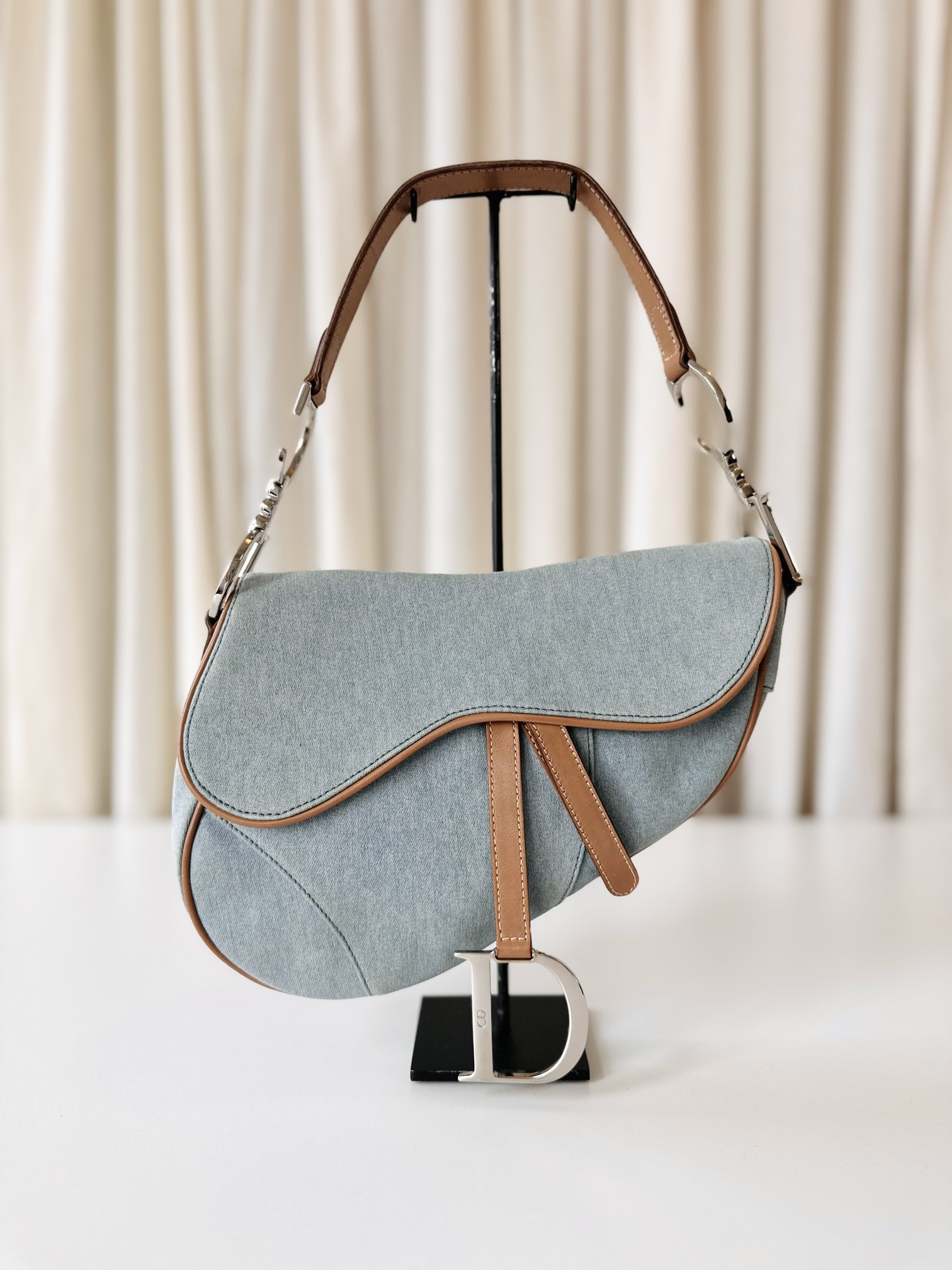 Dior vintage saddle bag denim
