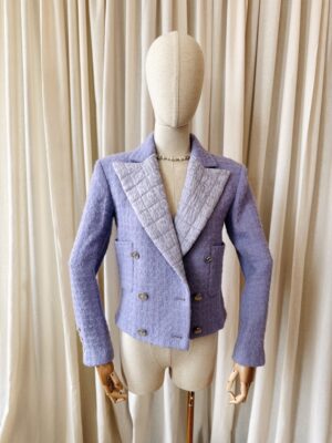 Chanel tweed jacket purple