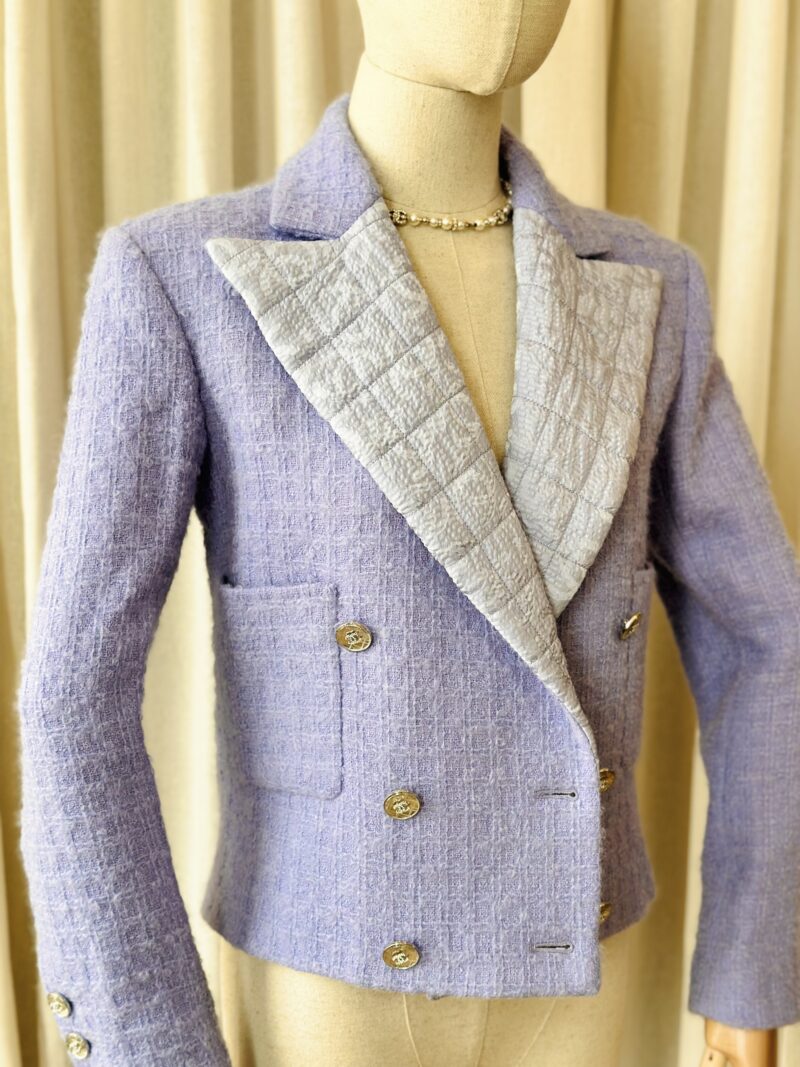 Chanel tweed jacket purple - Image 2