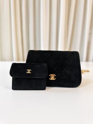 Chanel suede full flap + wallet