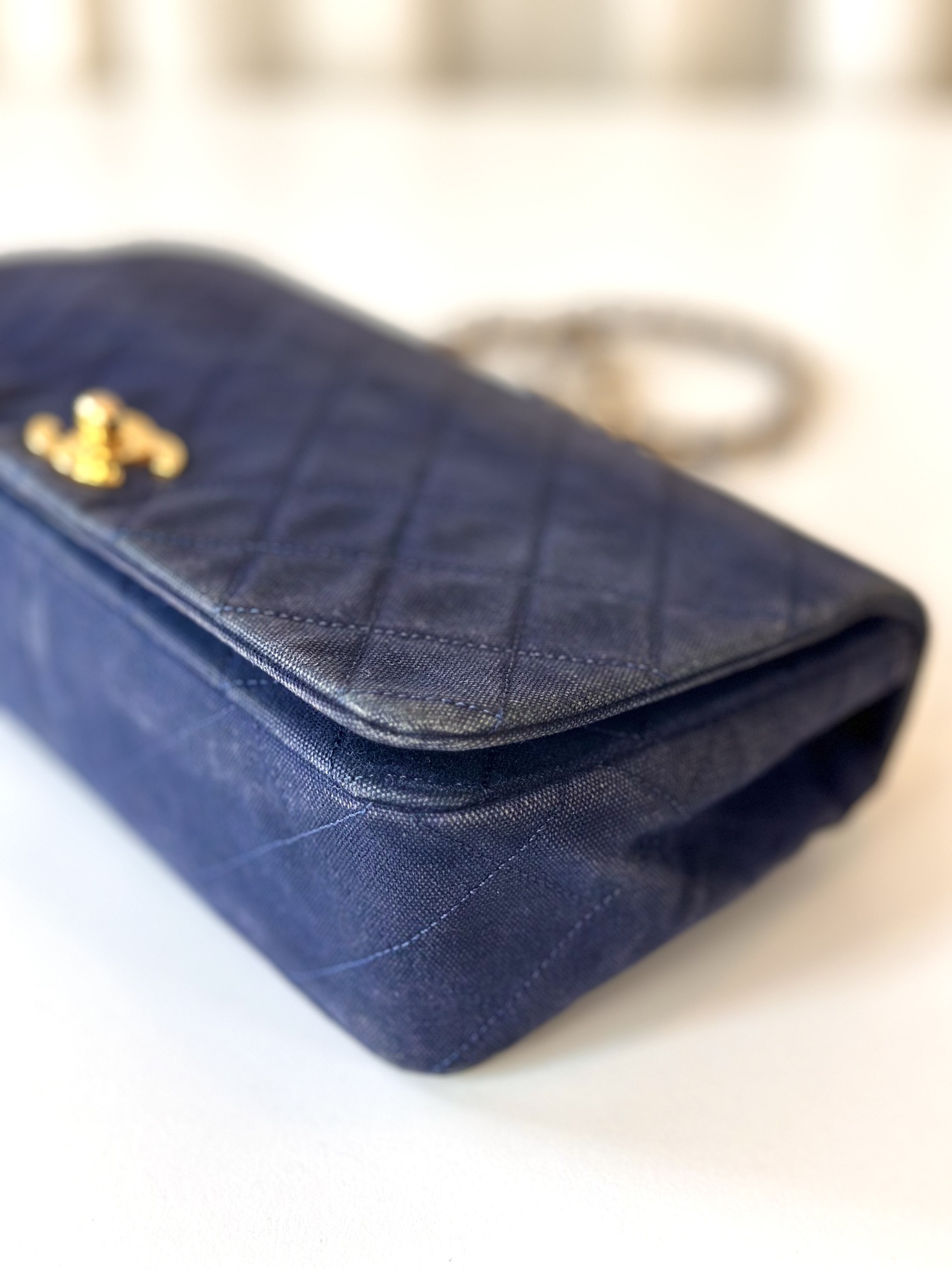 Chanel fabric full flap bag - Image 9