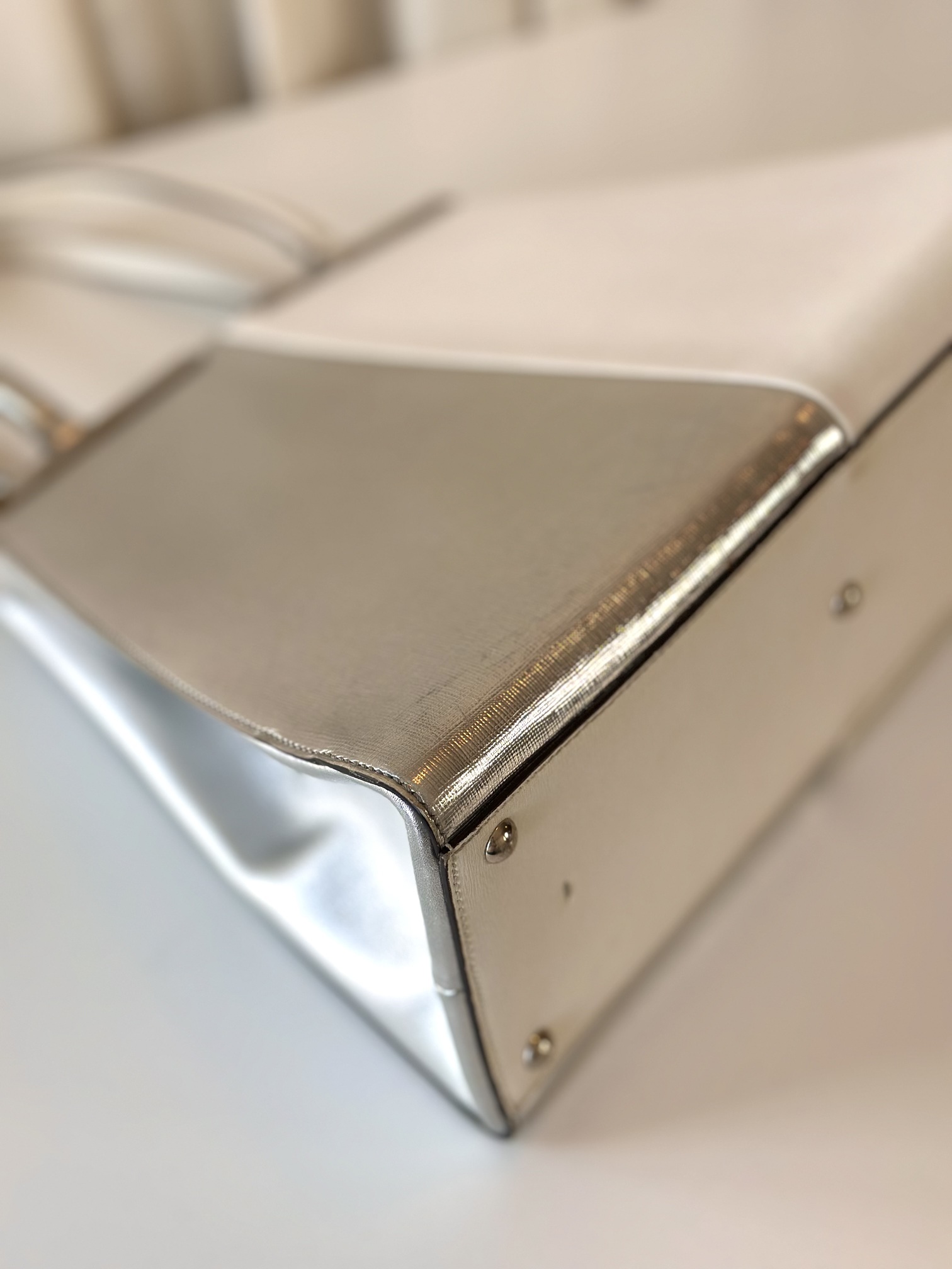 Fendi silver handbag - Image 9