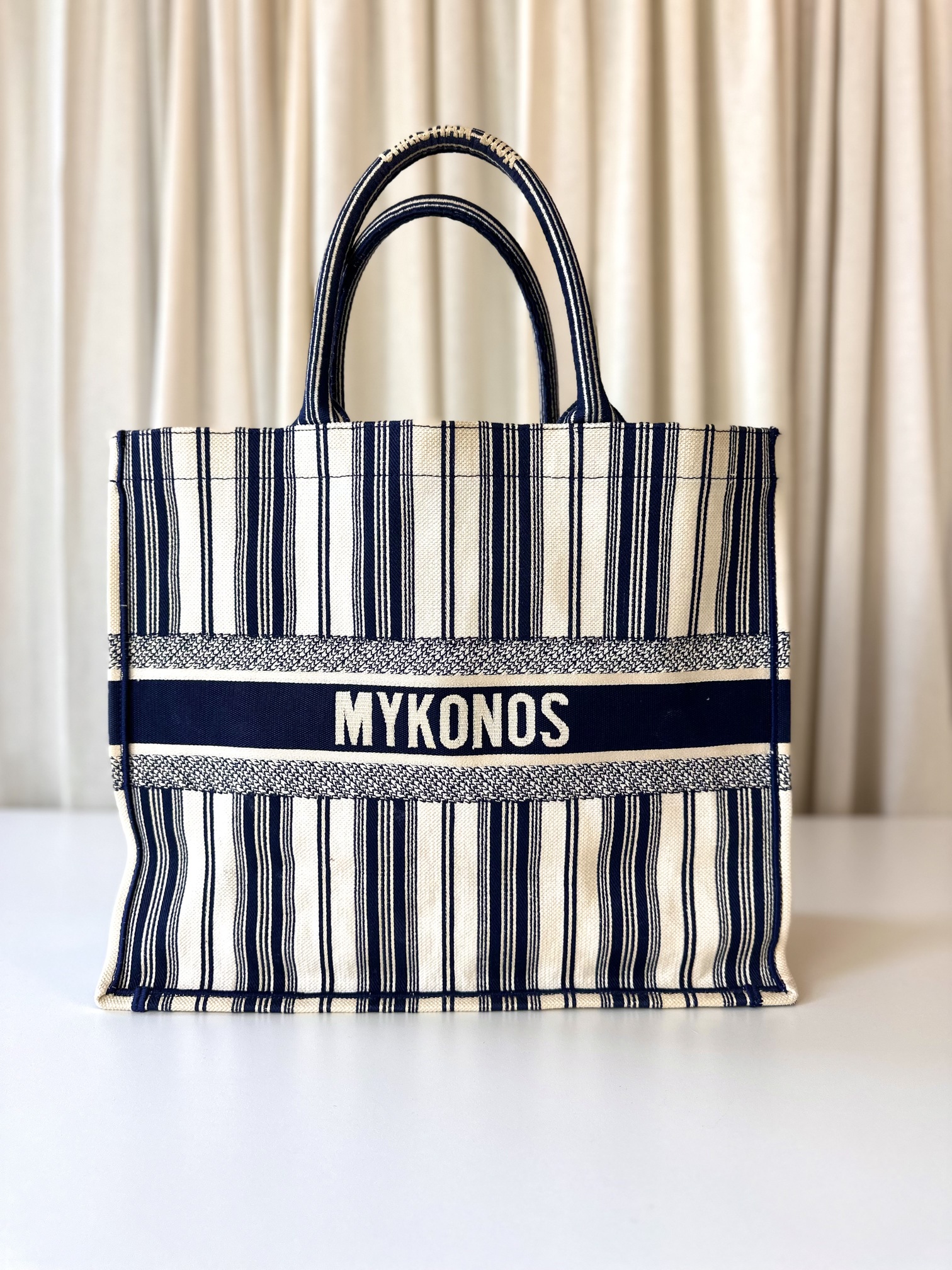 Dior booktote Navy white - Image 3