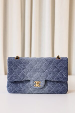 Chanel classic double flap bag denim