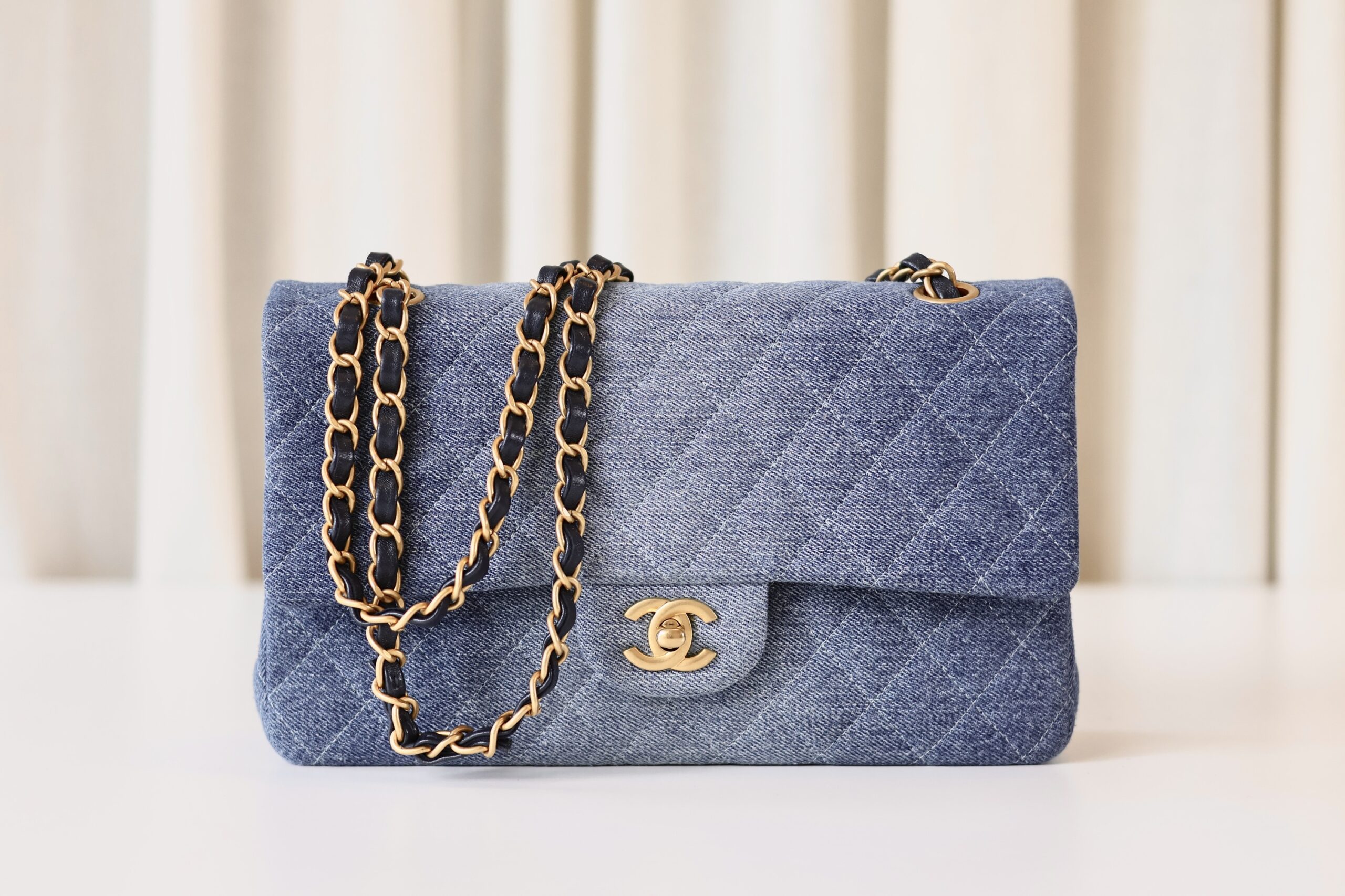 Chanel classic double flap bag denim - Image 3