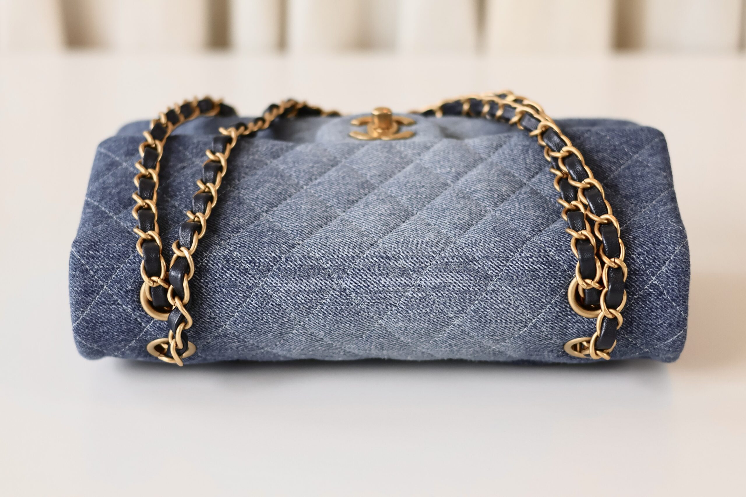 Chanel classic double flap bag denim - Image 6