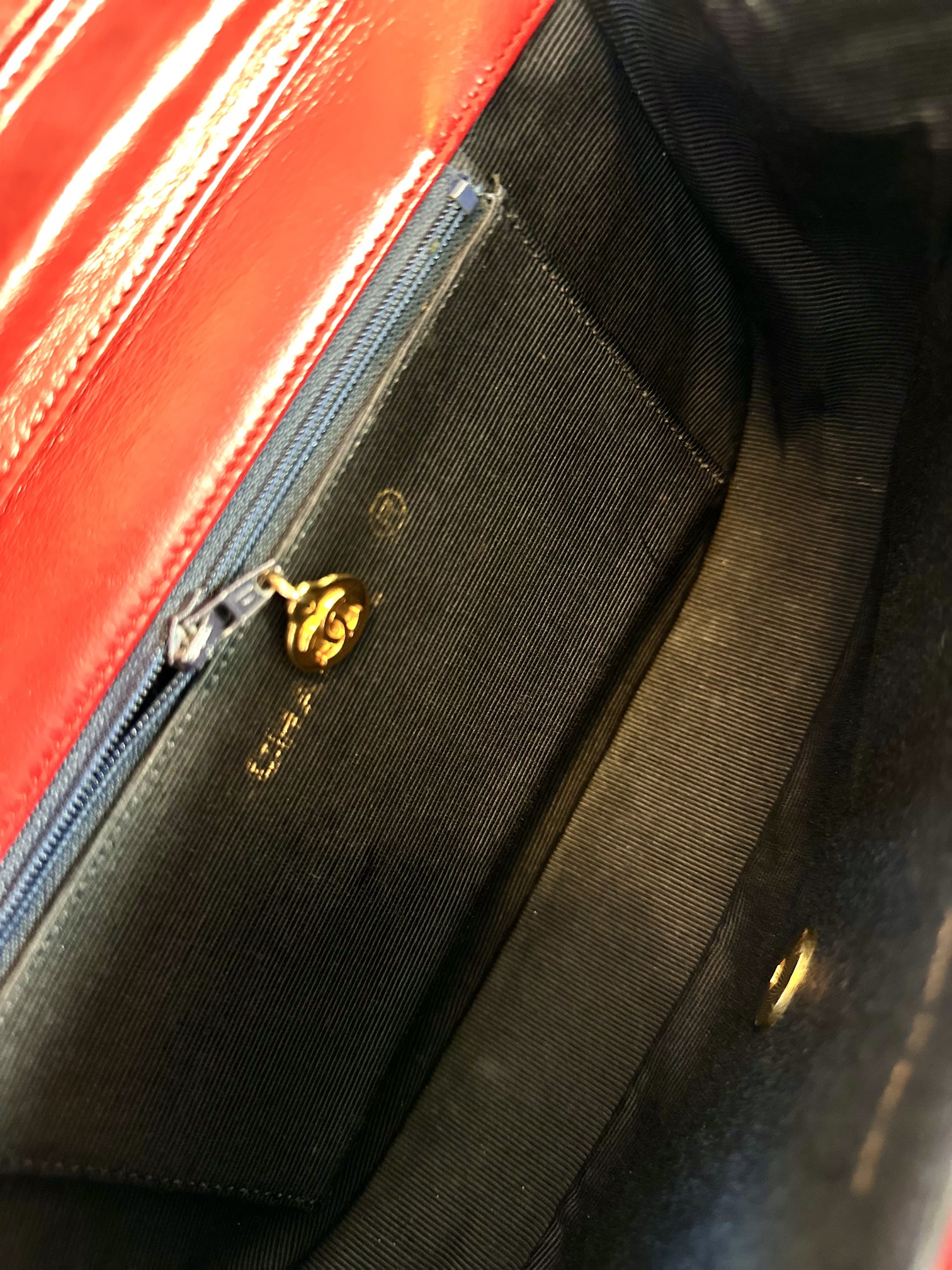 Chanel red vintage single flap bag - Image 14