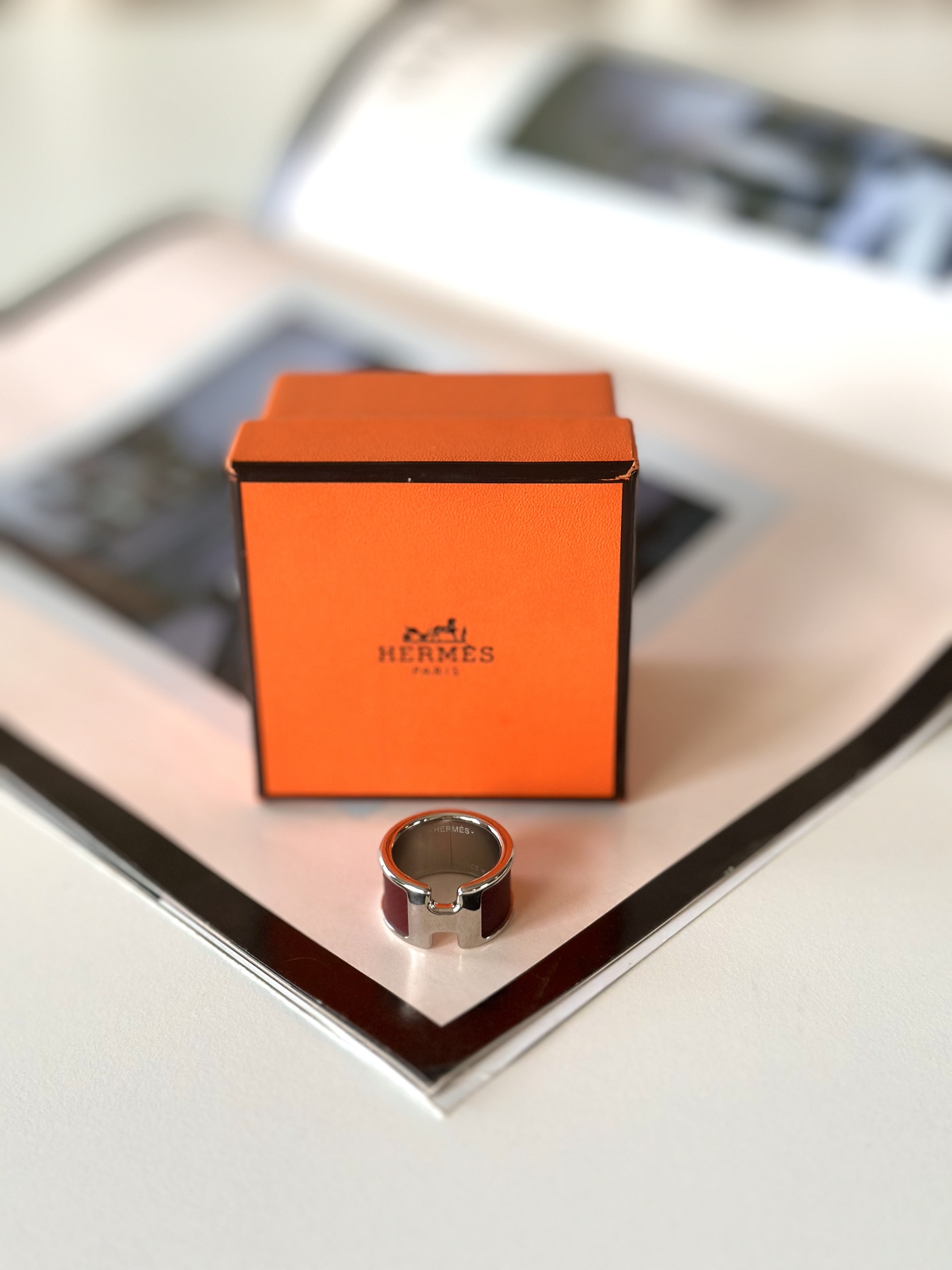 Hermes H ring bordeaux - Image 4