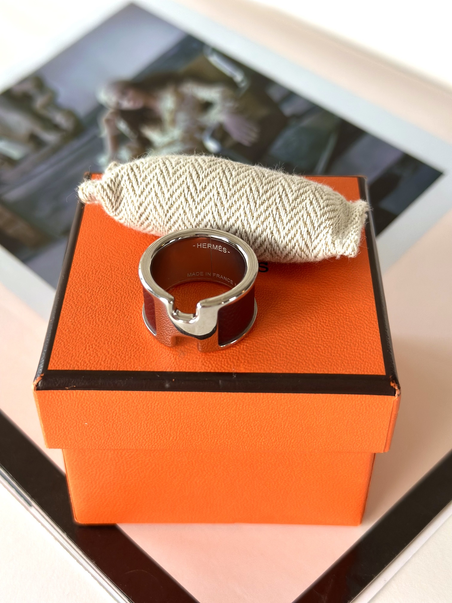 Hermes H ring bordeaux - Image 5