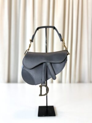 Dior satin saddle bag grey