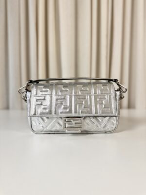 Fendi Baquette metallic silver