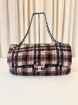 Chanel fabric single flap bag