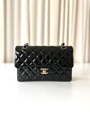 Chanel patent classic double flap bag small