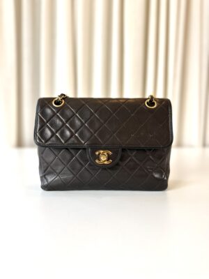 Chanel brown vintage single flap bag