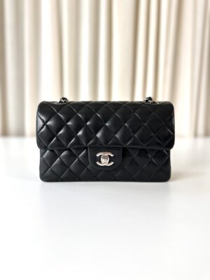 Chanel classic double flap bag small SHW