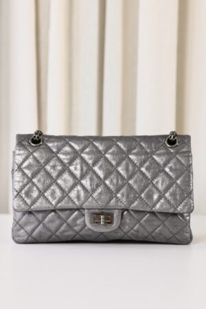 Chanel Reissue medium metallic grey/silver