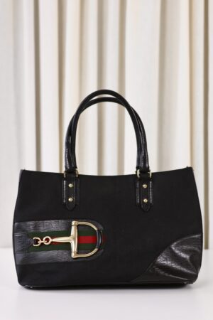 Gucci black horsebit handbag