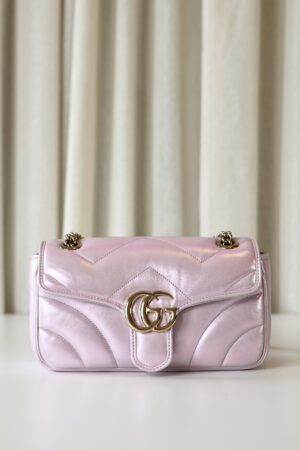 Gucci Marmont metallic pink
